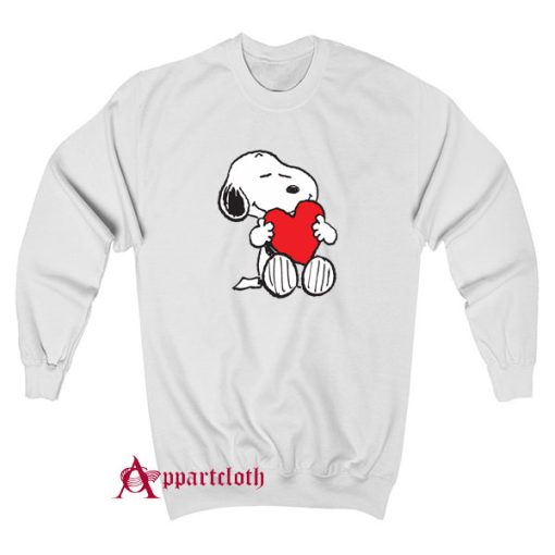 Peanuts Valentine Snoopy Hugging Heart Sweatshirt Appartcloth