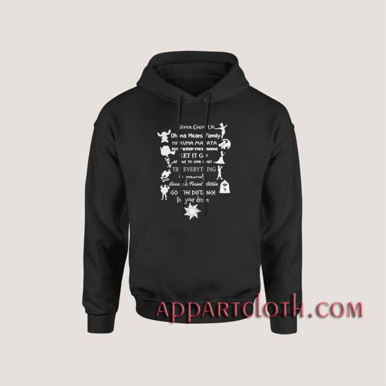 Disney Quote Never Grow Up Hoodies - appartcloth.com